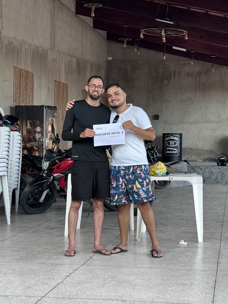 Premiação Suporte Nível 3 do time Infotec