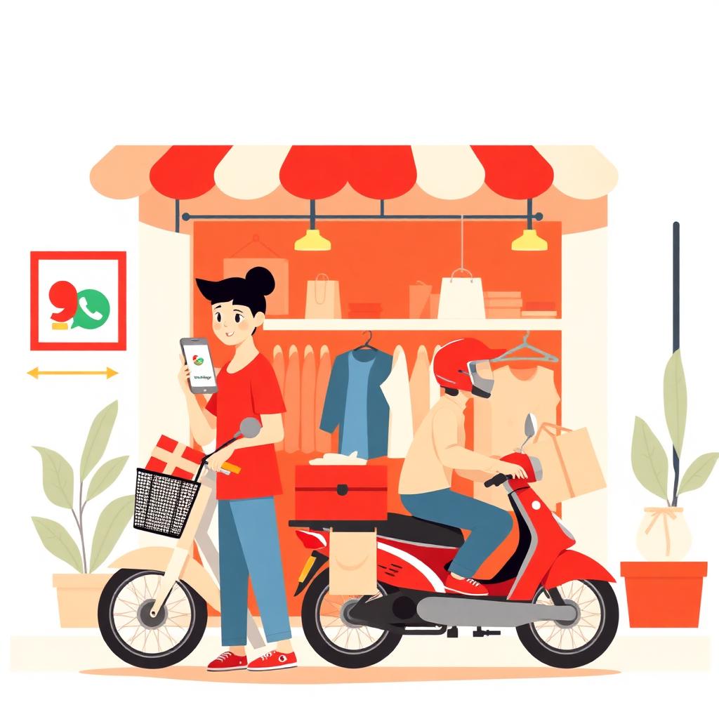 Delivery no varejo brasileiro: cliente comprando pelo WhatsApp e motoboy entregando